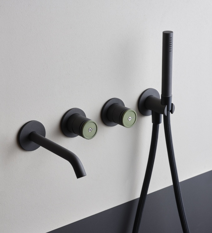OPTO | Wall mounted bathtub set with support and hand shower | 108016_108900_0825_0700_G40B - Image 3